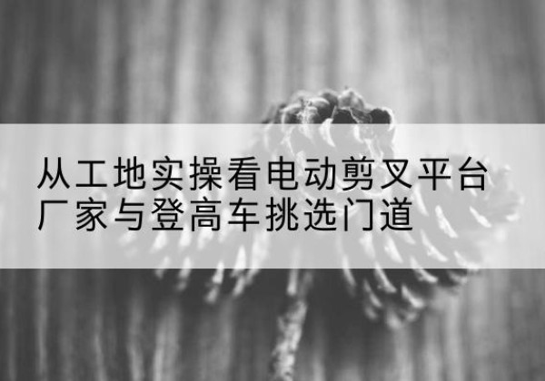 乌当电动剪叉升降平台厂家-从工地实操看电动剪叉平台厂家与登高车挑选门道